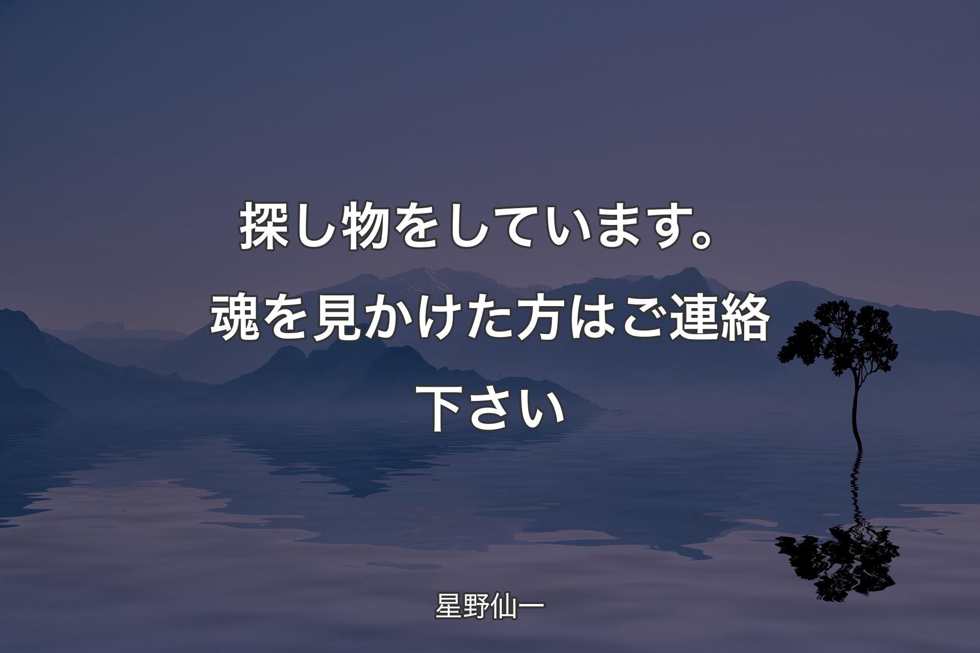 【背景4】探し物をしています。魂を見かけた方はご連絡下さい - 星野仙一