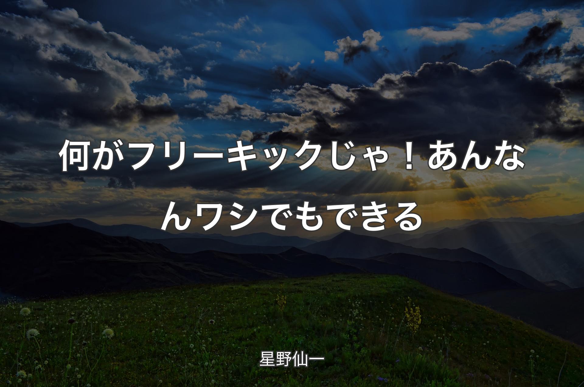 何がフリーキックじゃ！あんなんワシでもできる - 星野仙一