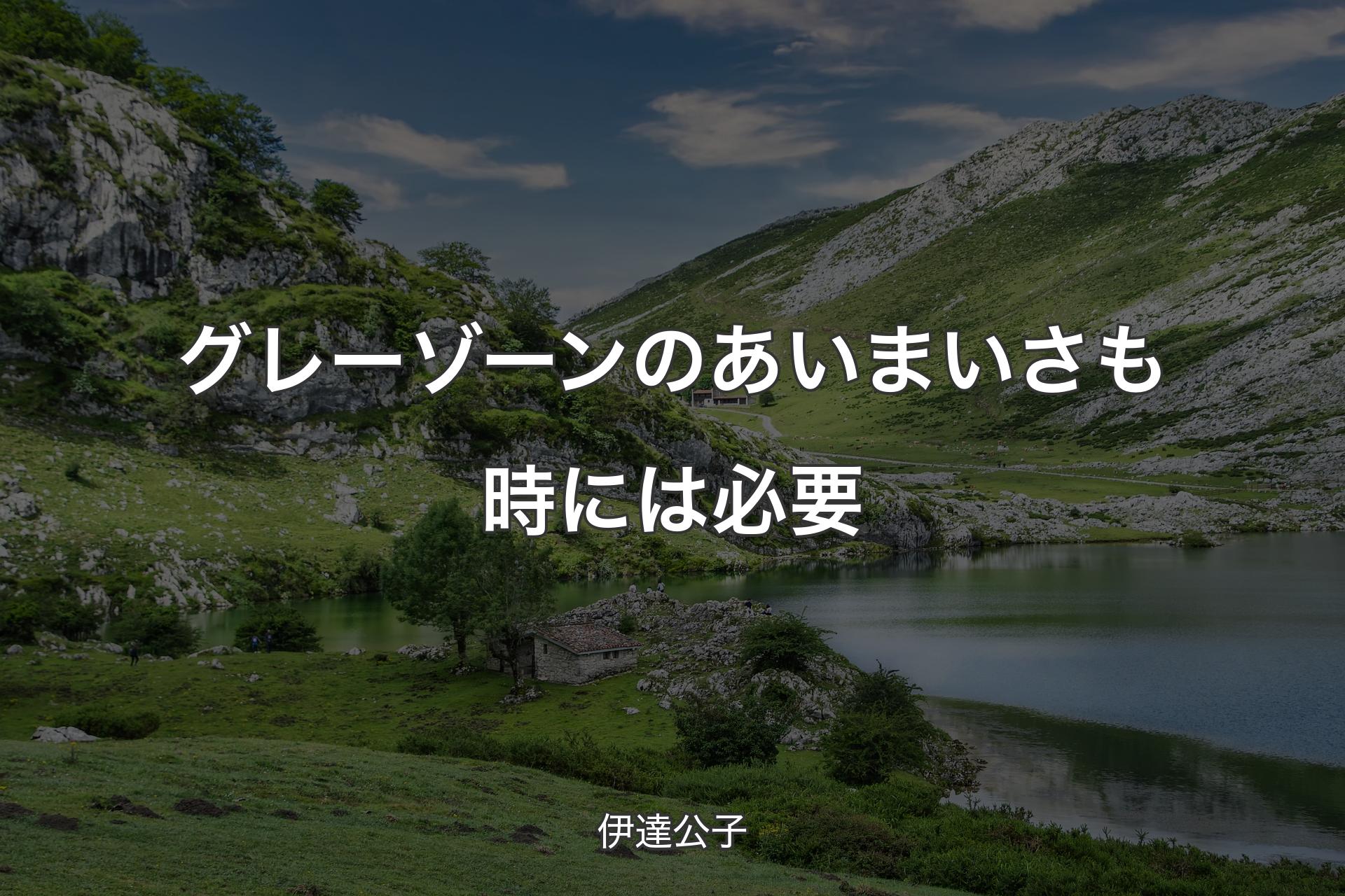 【背景1】グレーゾーンのあいまいさも時には必要 - 伊達公子