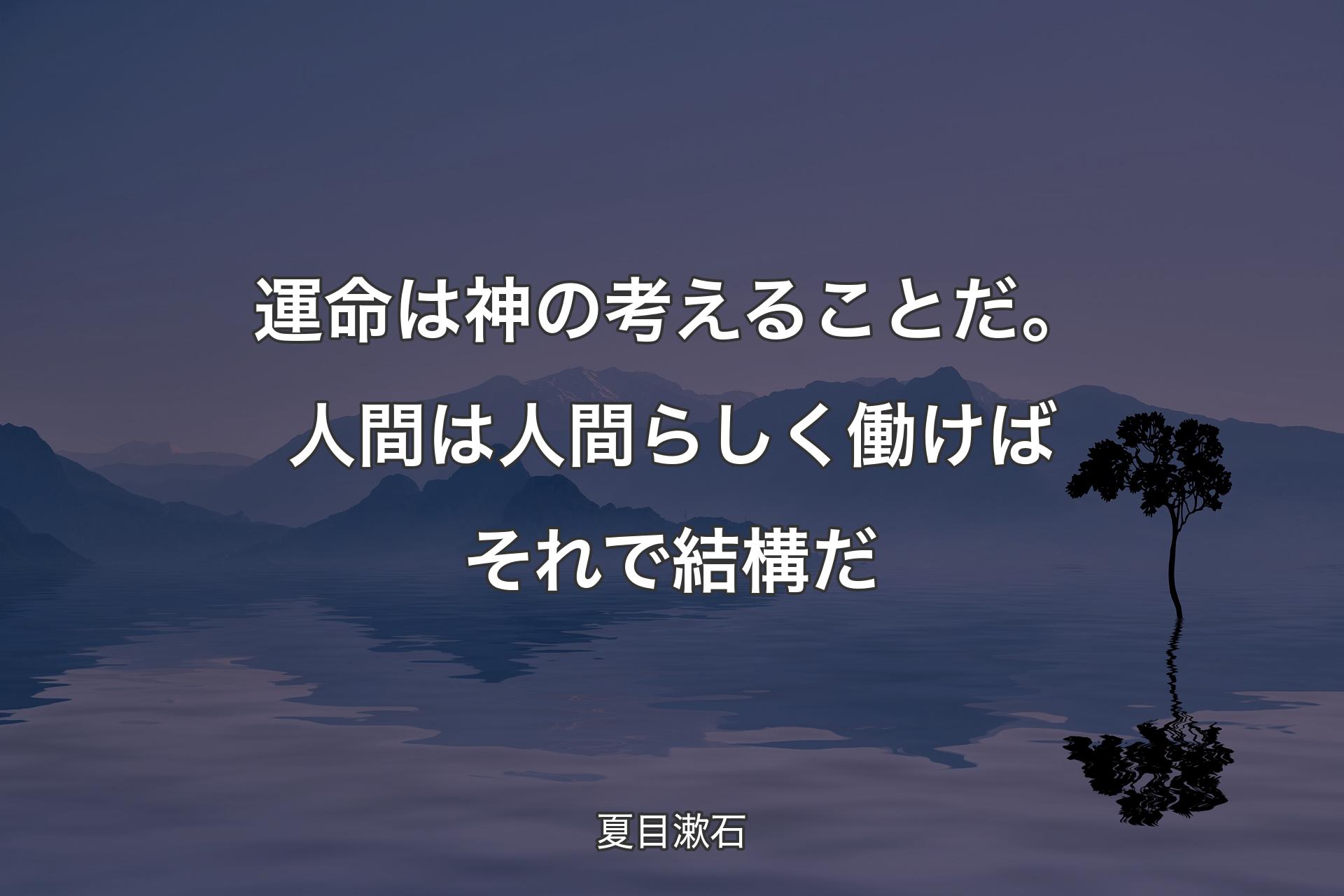 運命は神の考えることだ。 人間は人間らしく働けば それで結構だ - 夏目漱石