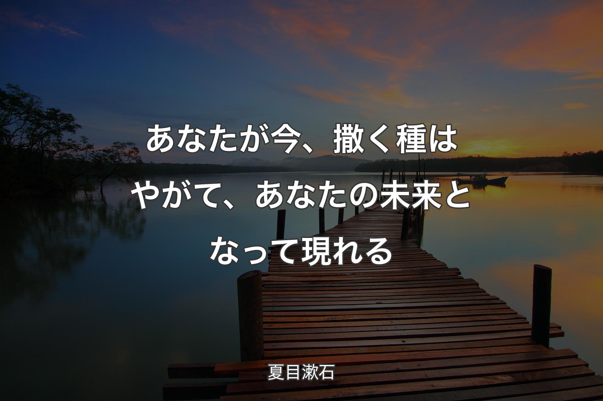 あなたが今、撒く種はやがて、あなたの未来となって現れる - 夏目漱石