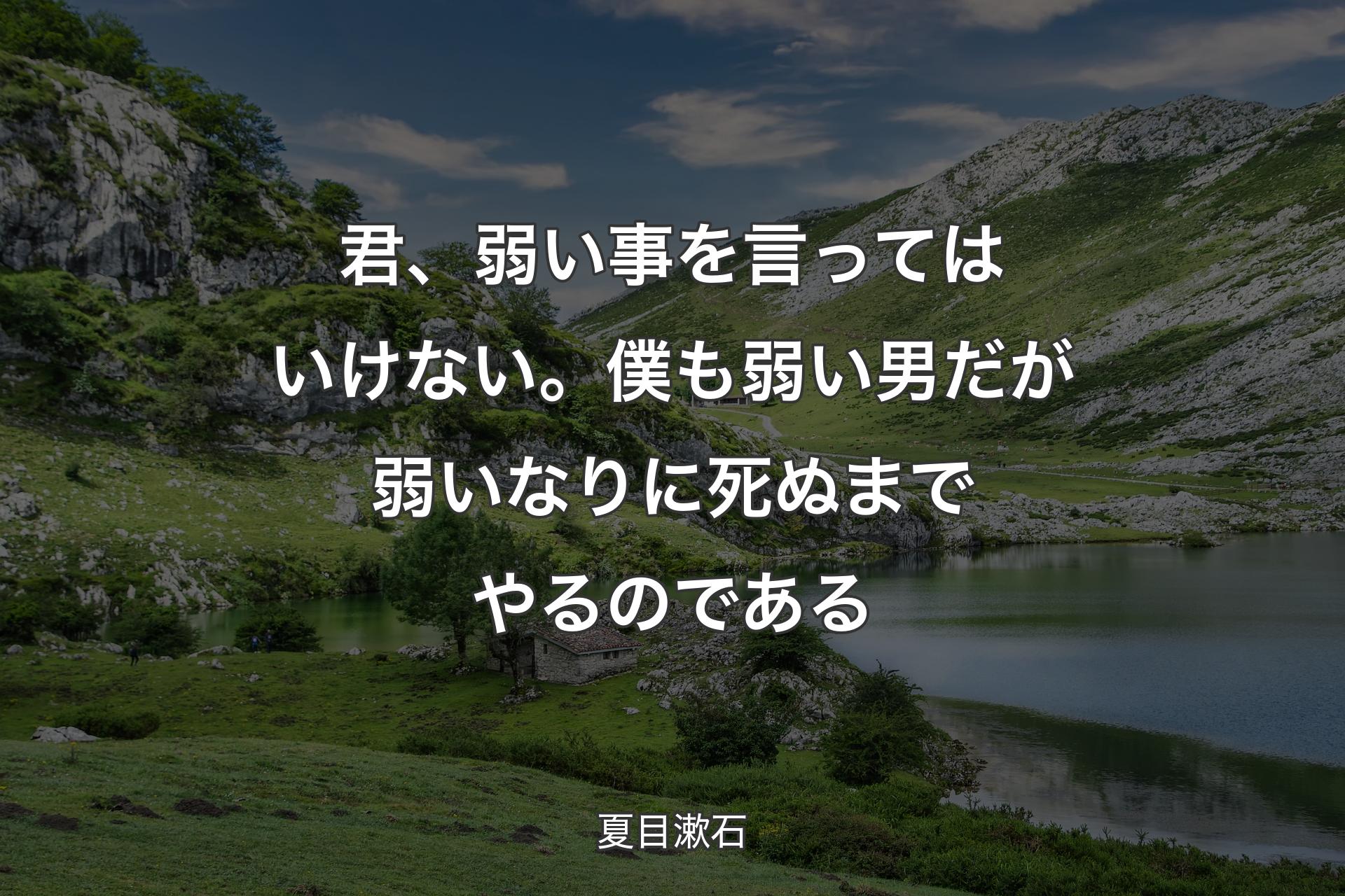 【背景1】君、弱い事を言ってはいけない。僕も弱い男だが弱いなりに死ぬまでやるのである - 夏目漱石