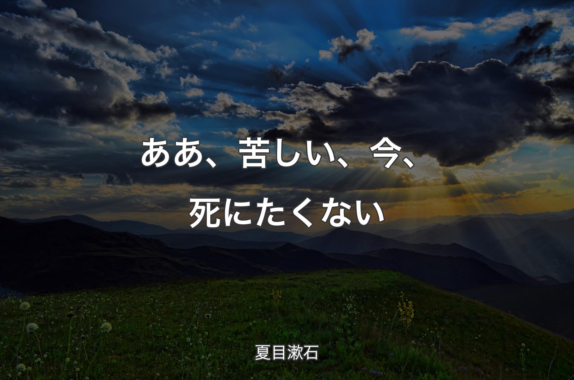 ああ、苦しい、今、死にたくない - 夏目漱石