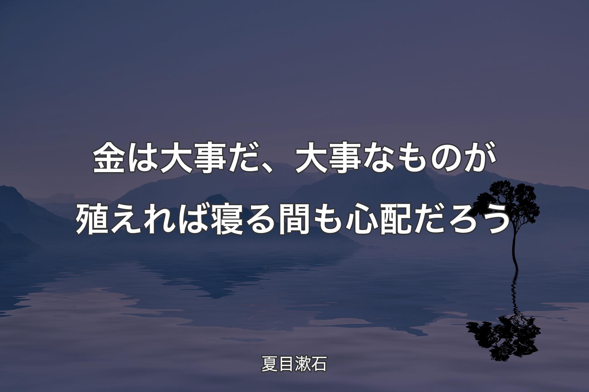 【背景4】金は大事だ、大事なものが殖えれば寝る間も心配だろう - 夏目漱石