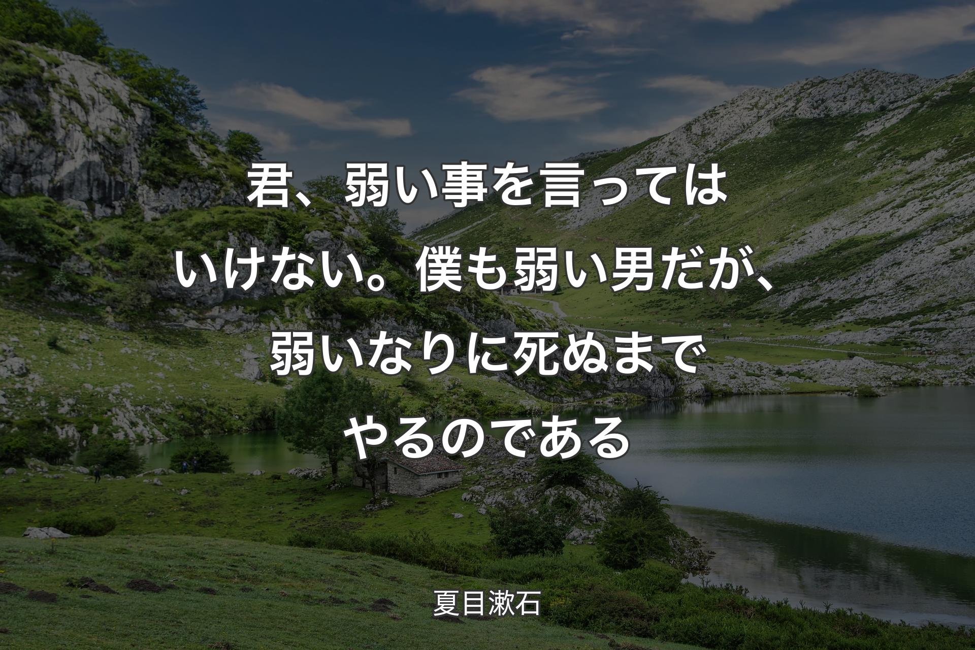 【背景1】君、弱い事を言ってはいけない。僕も弱い男だが、弱いなりに死ぬまでやるのである - 夏目漱石