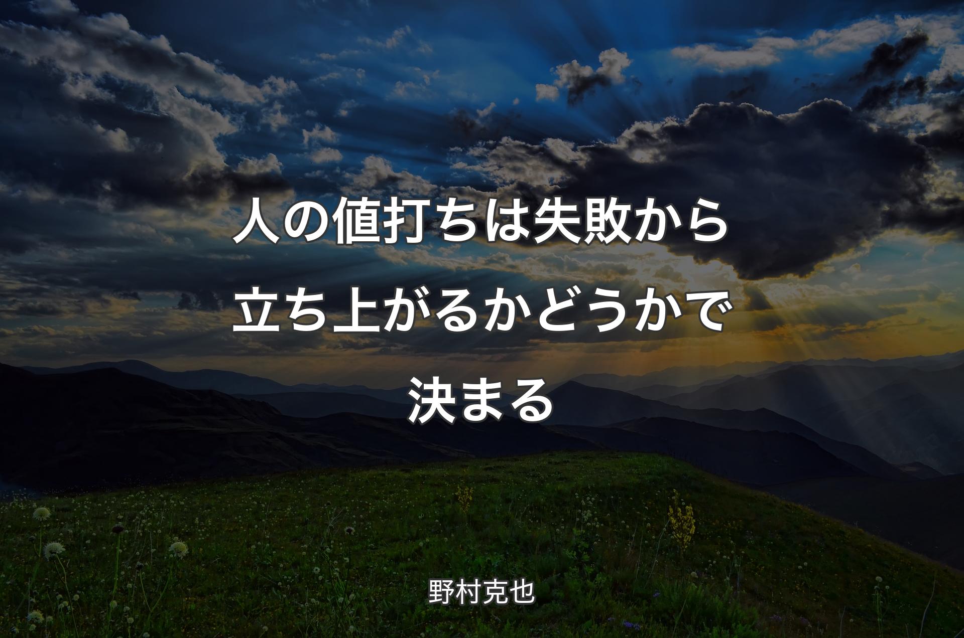 人の値打ちは失敗から立ち上がるかどうかで決まる - 野村克也