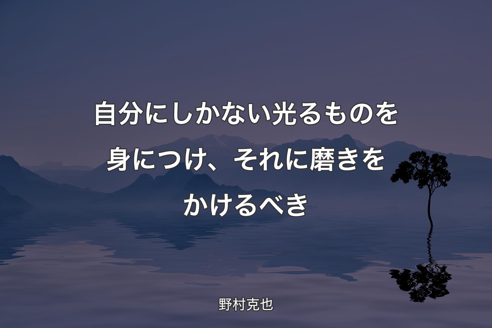 【背景4】自分にしかない光る�ものを身につけ、それに磨きをかけるべき - 野村克也