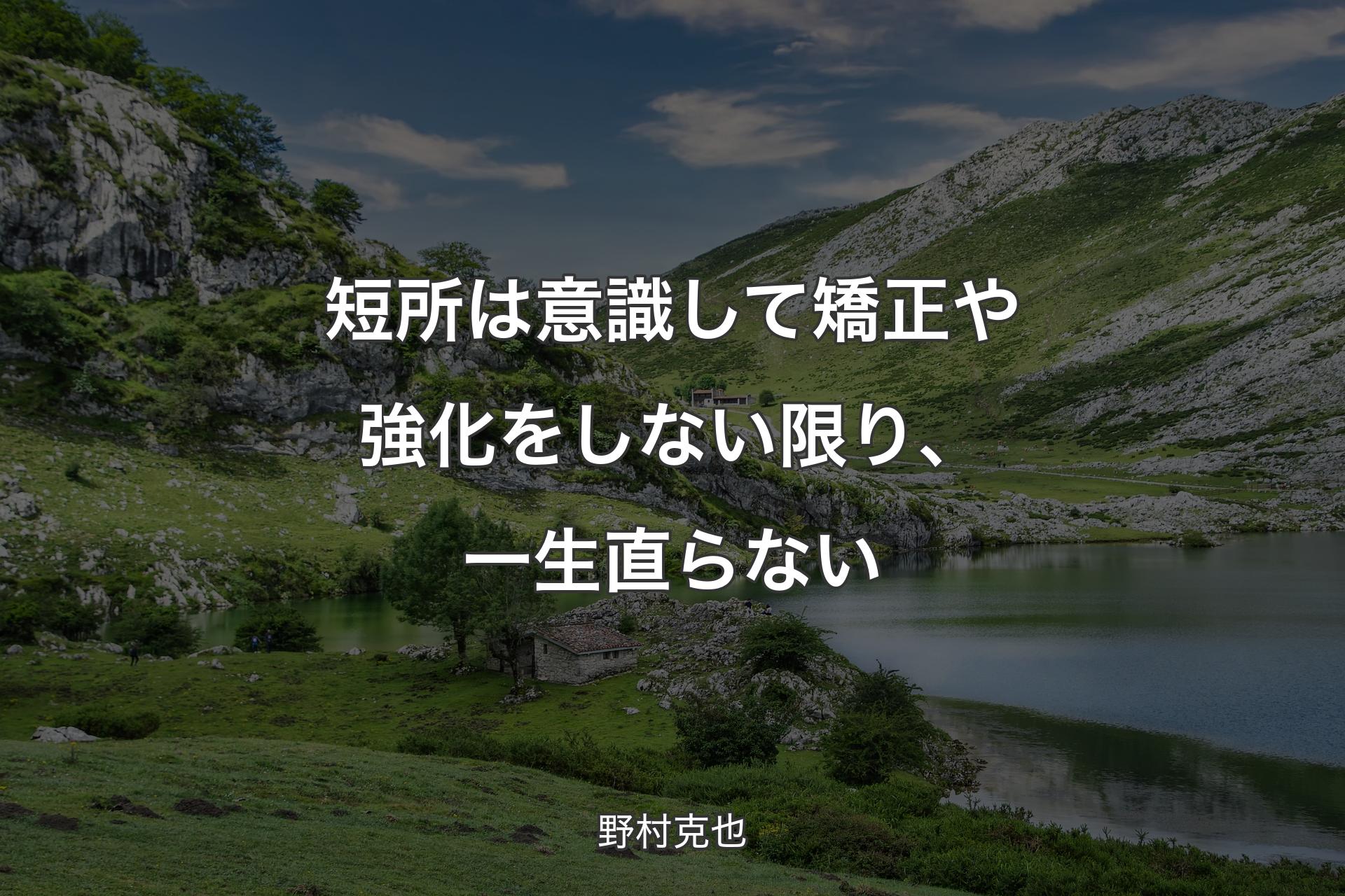 【背景1】短所は意識して矯正や強化をしない限り、一生直らない - 野村克也