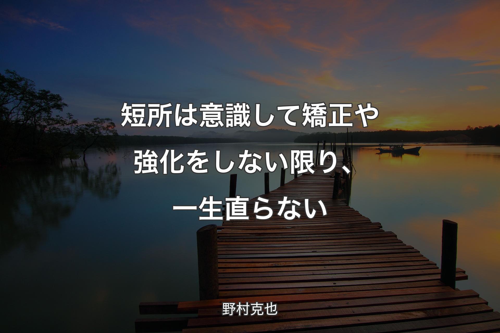 【背景3】短所は意識して矯正や強化をしない限り、一生直らない - 野村克也