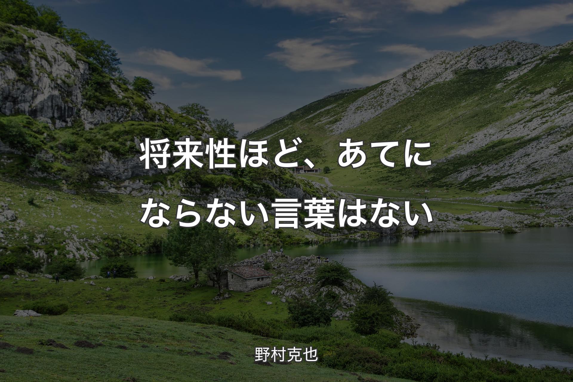 【背景1】将来性ほど、あてにならない言葉はない - 野村克也