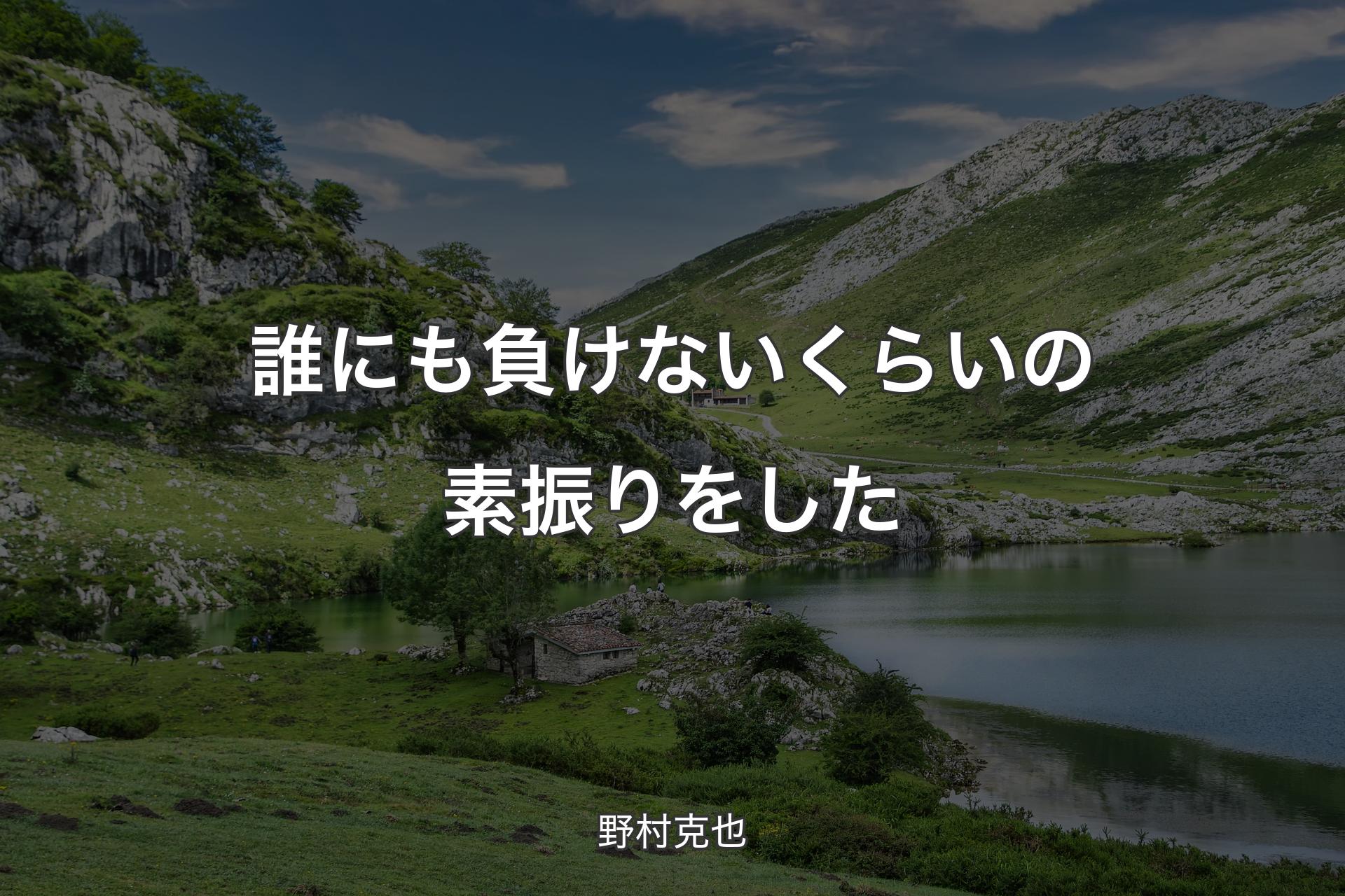 誰にも負けないくらいの素振りをした - 野村克也