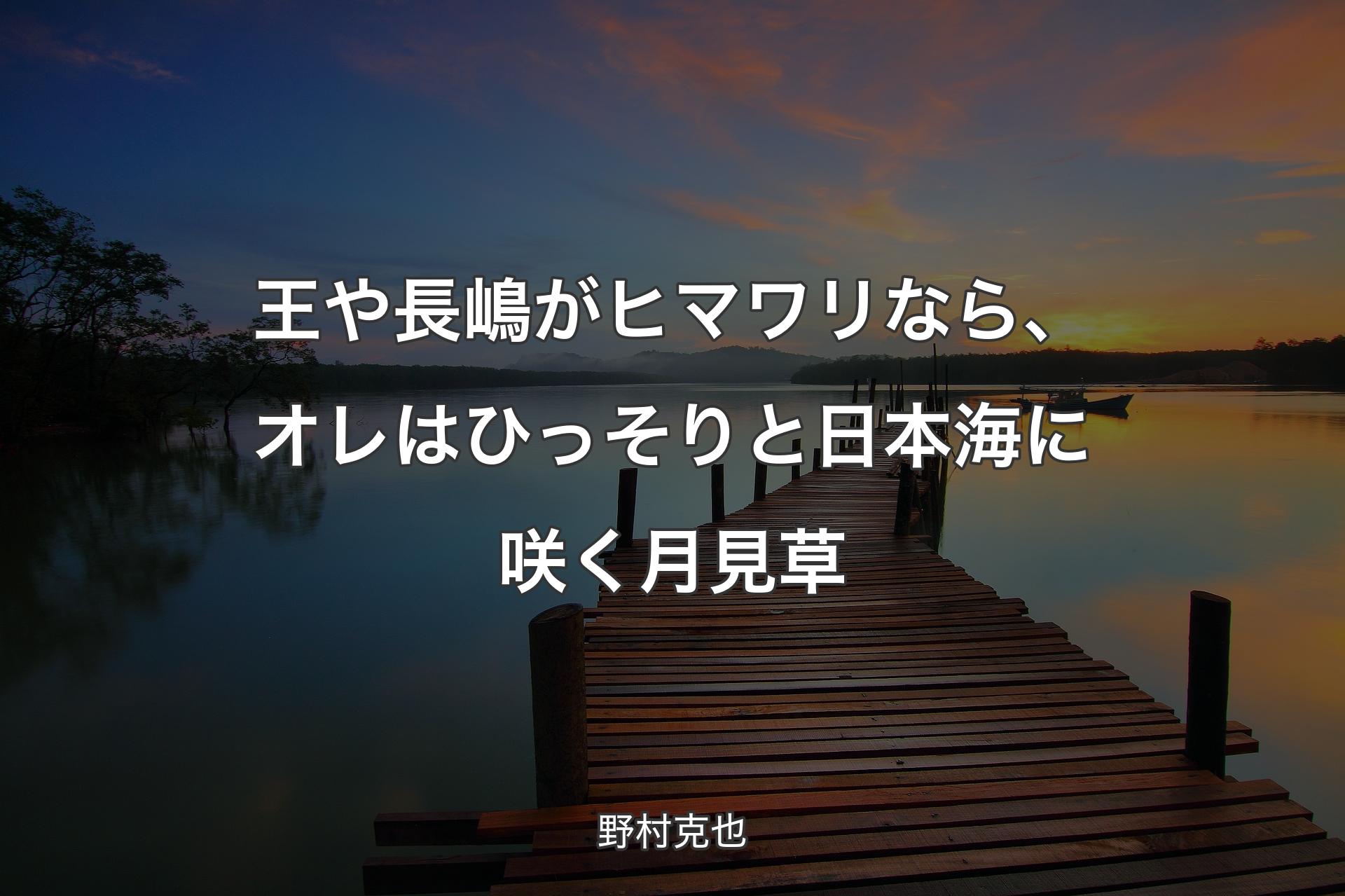 【背景3】王や長嶋がヒマワリなら、オレはひっそりと日本海に咲く月見草 - 野村克也