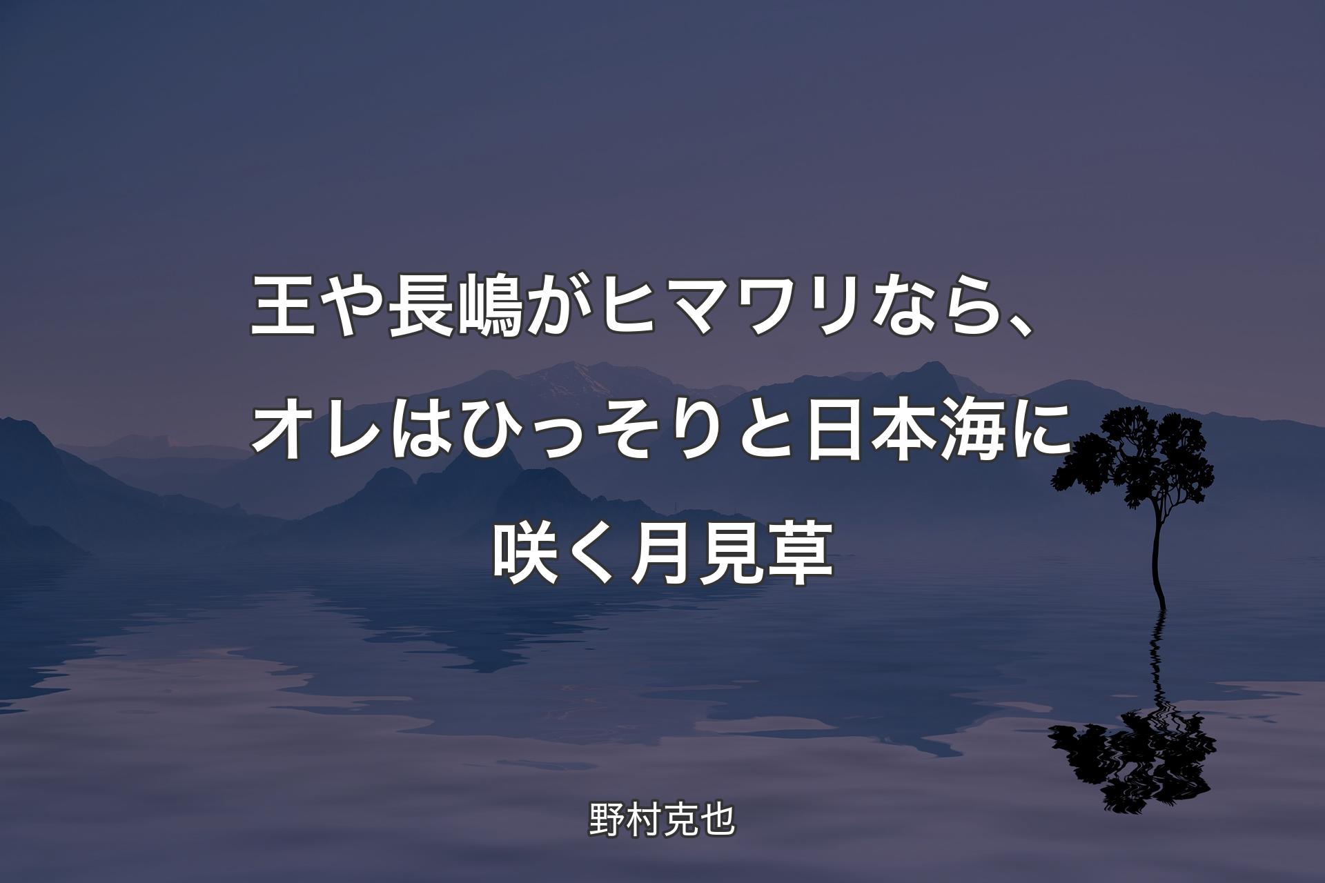 【背景4】王や長�嶋がヒマワリなら、オレはひっそりと日本海に咲く月見草 - 野村克也