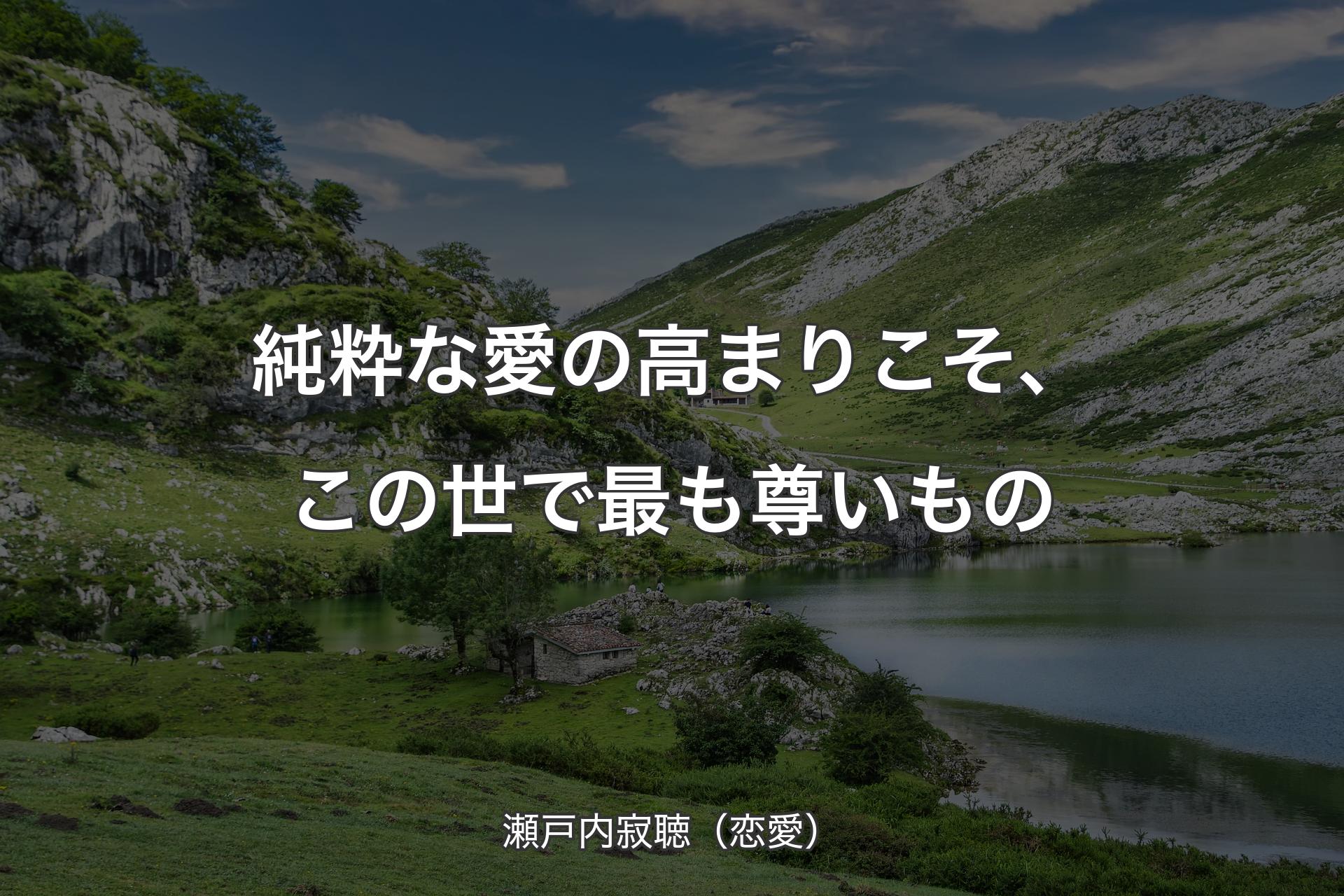 【背景1】純粋な愛の高まりこそ、この世で最も尊いもの - 瀬戸内寂聴（恋愛）