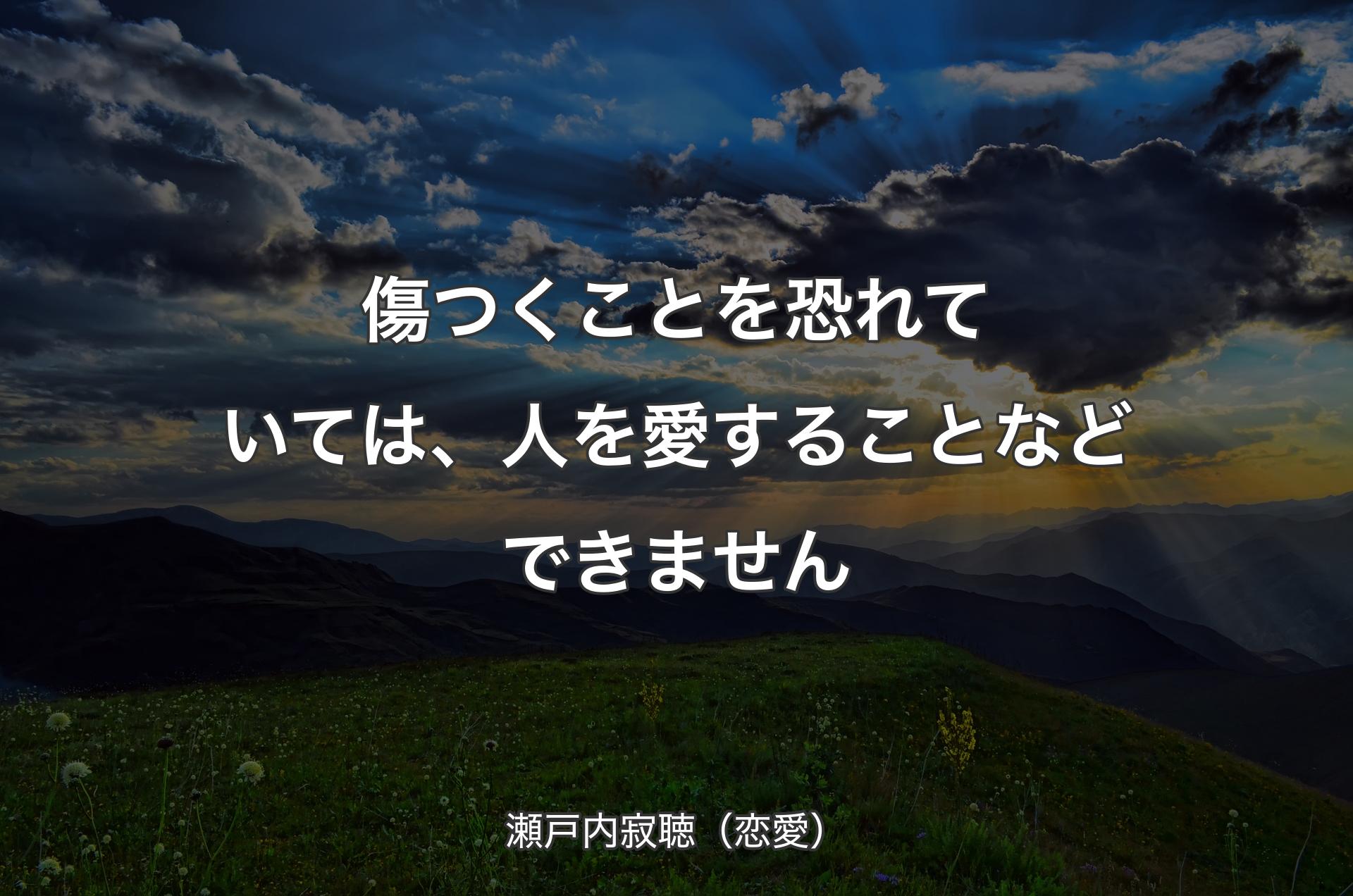 傷つくことを恐れていては、人を愛することなどできません - 瀬戸内寂聴（恋愛）