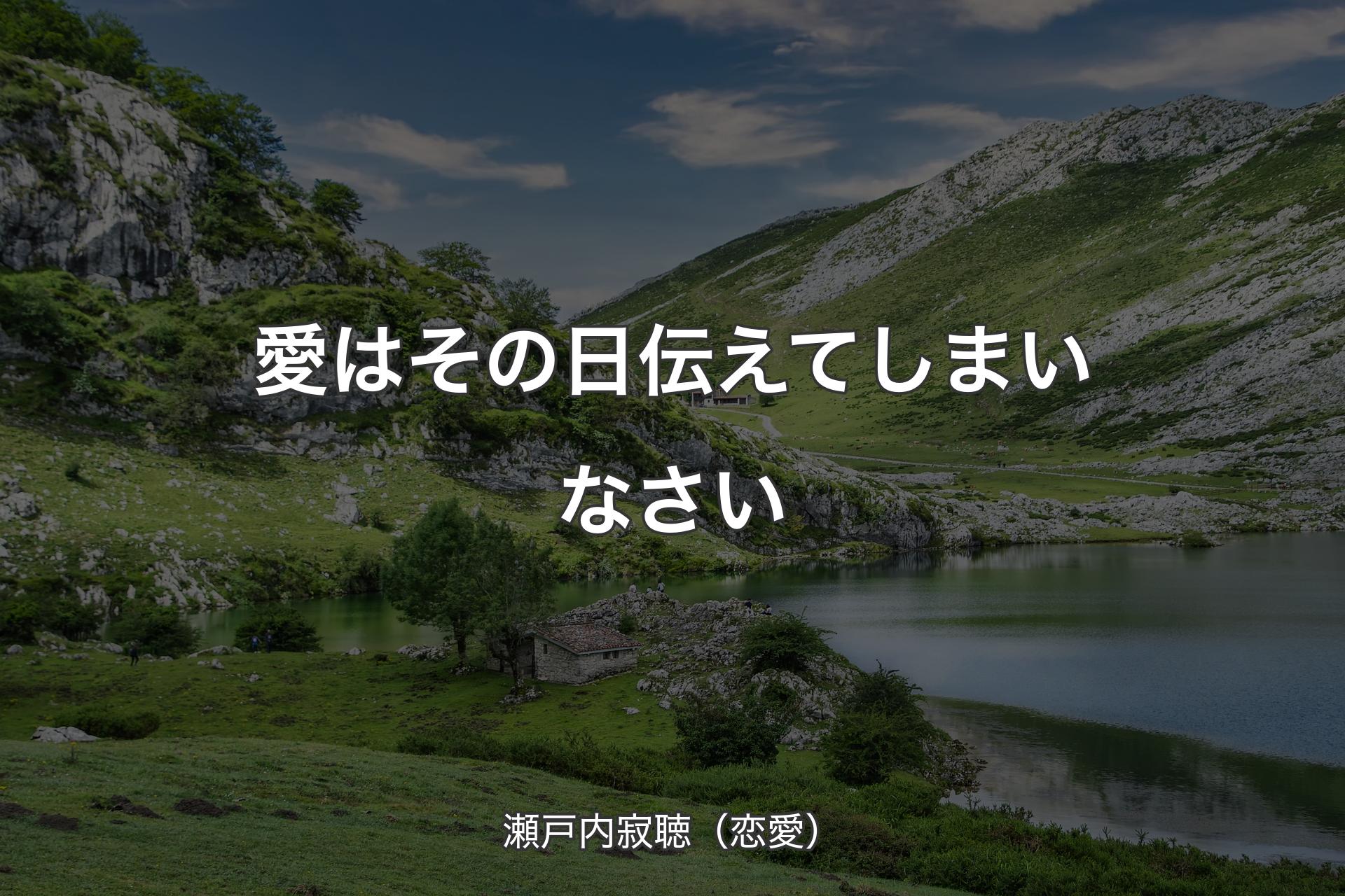 【背景1】愛はその日伝えてしまいなさい - 瀬戸内寂聴（恋愛）