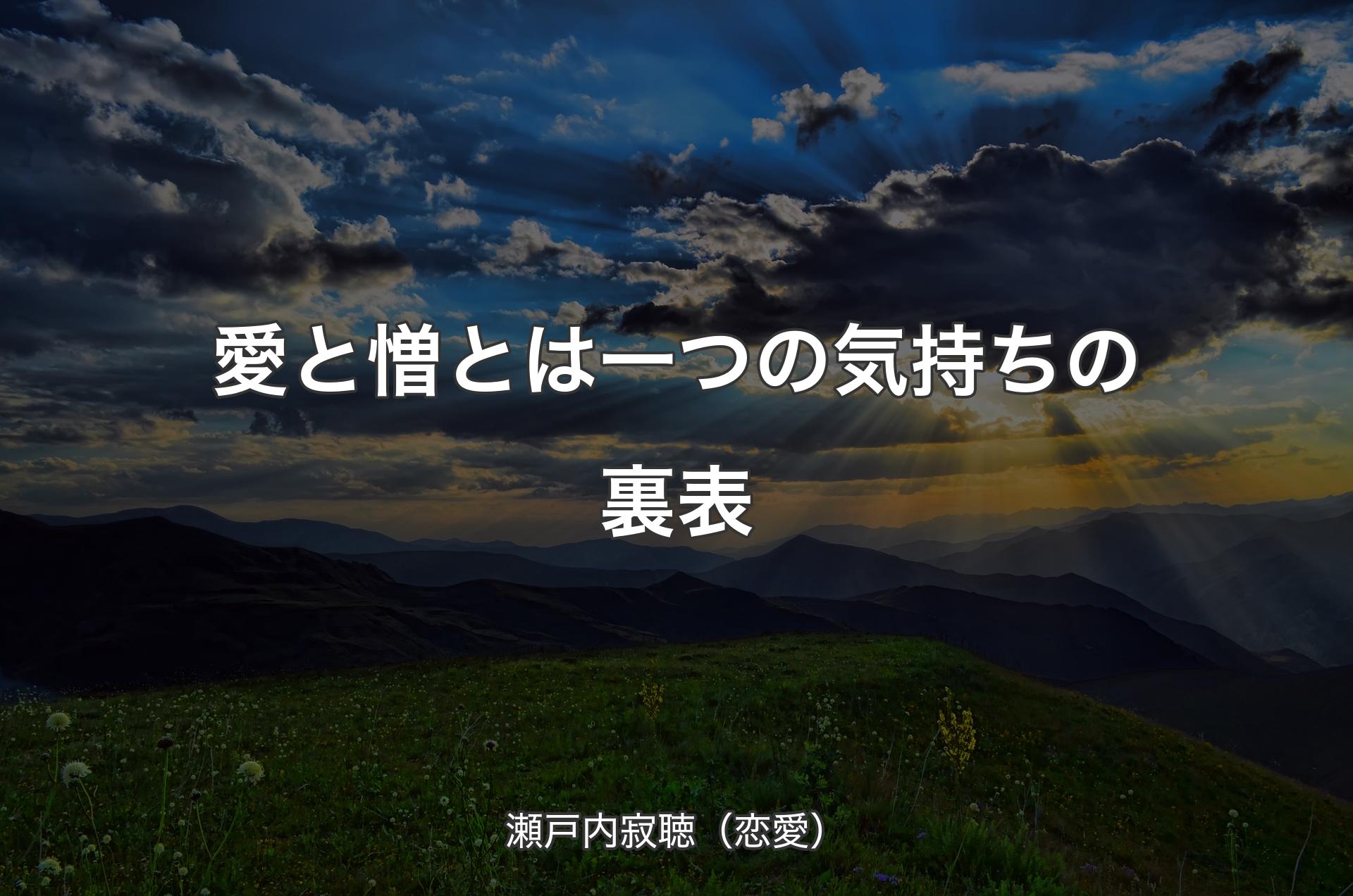 愛と憎とは一つの気持ちの裏表 - 瀬戸内寂聴（恋愛）