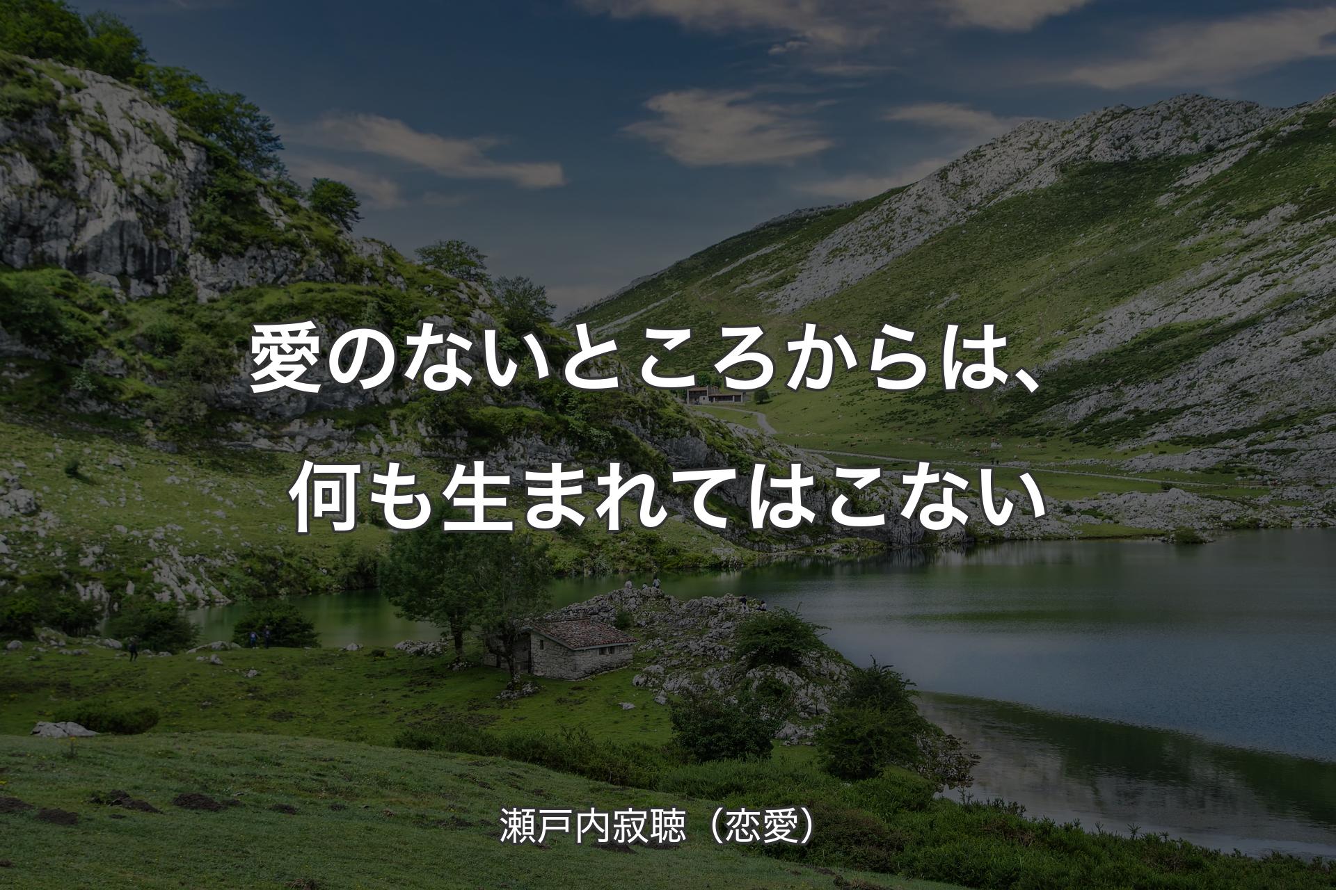 【背景1】愛のないところからは、何も生まれてはこない - 瀬戸内寂聴（恋愛）