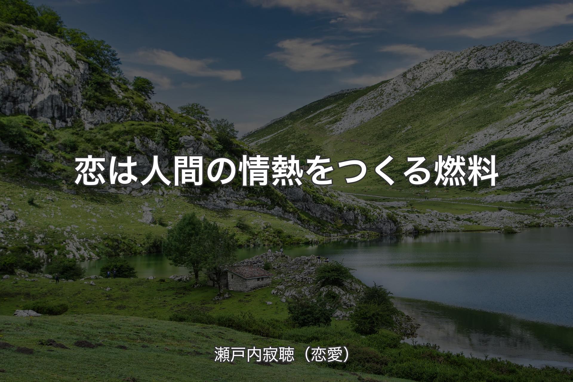 恋は人間の情熱をつくる燃料 - 瀬戸内寂聴（恋愛）