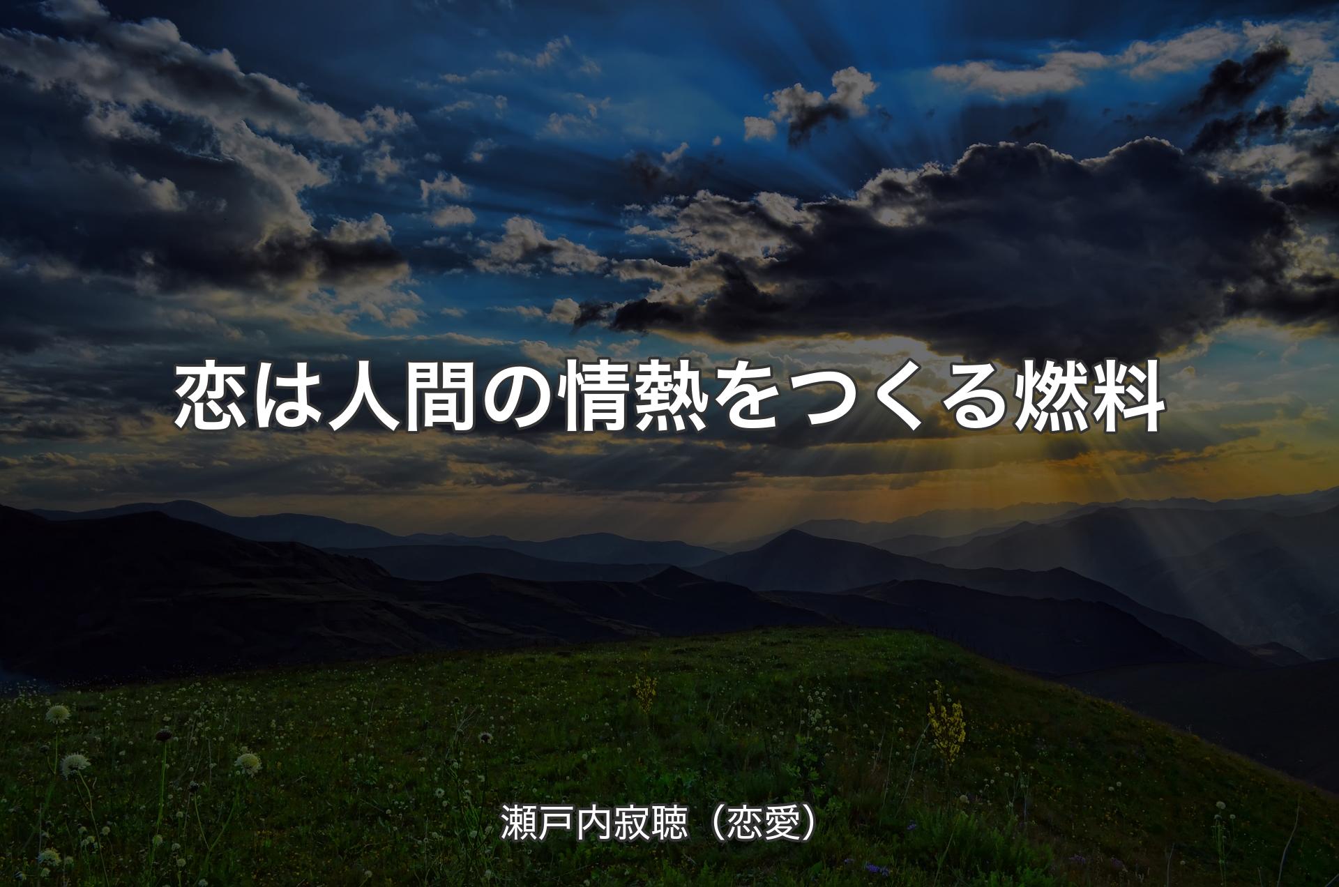 恋は人間の情熱をつくる燃料 - 瀬戸内寂聴（恋愛）