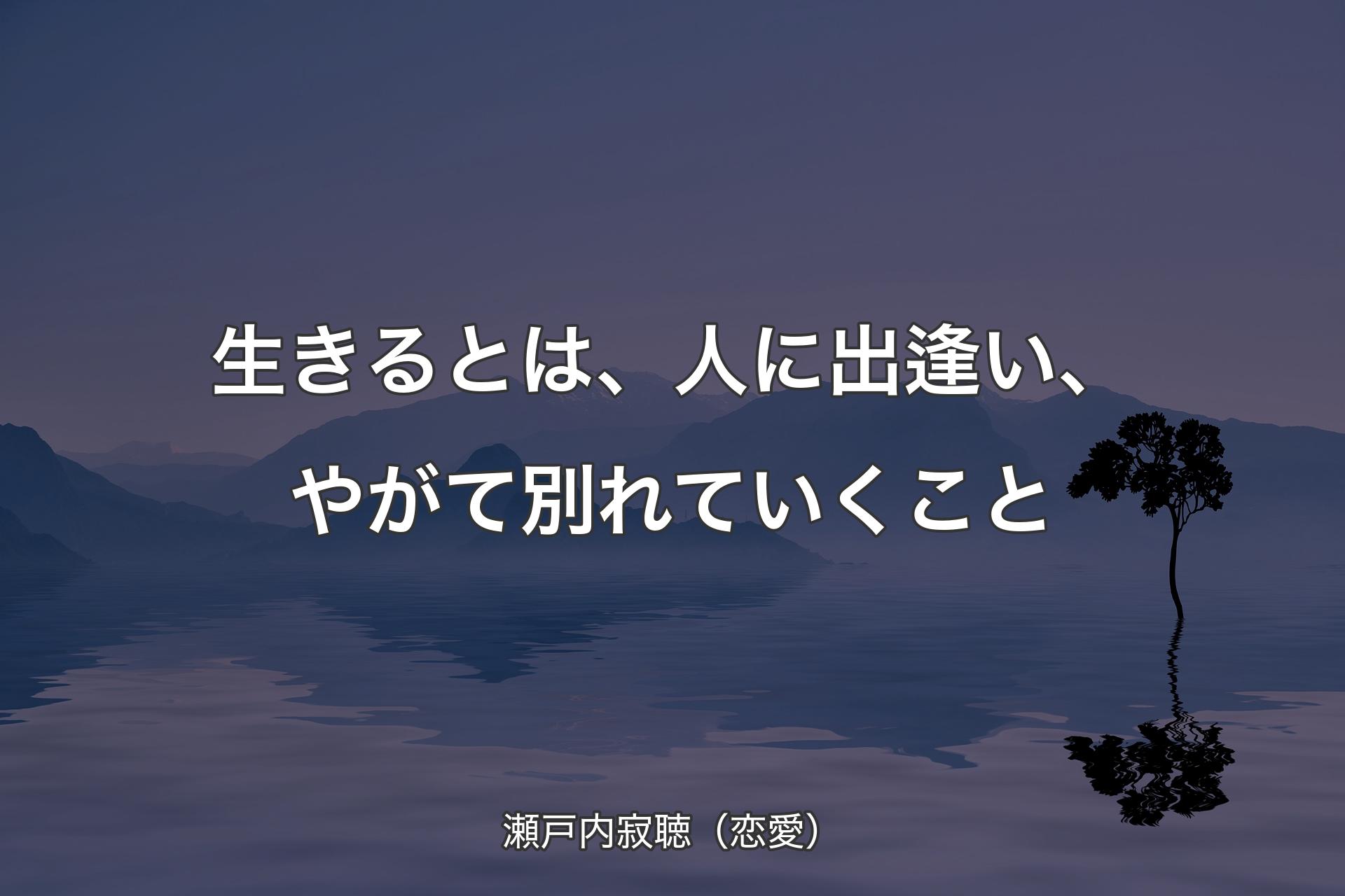 【背景4】生きるとは、人に出逢い、や�がて別れていくこと - 瀬戸内寂聴（恋愛）