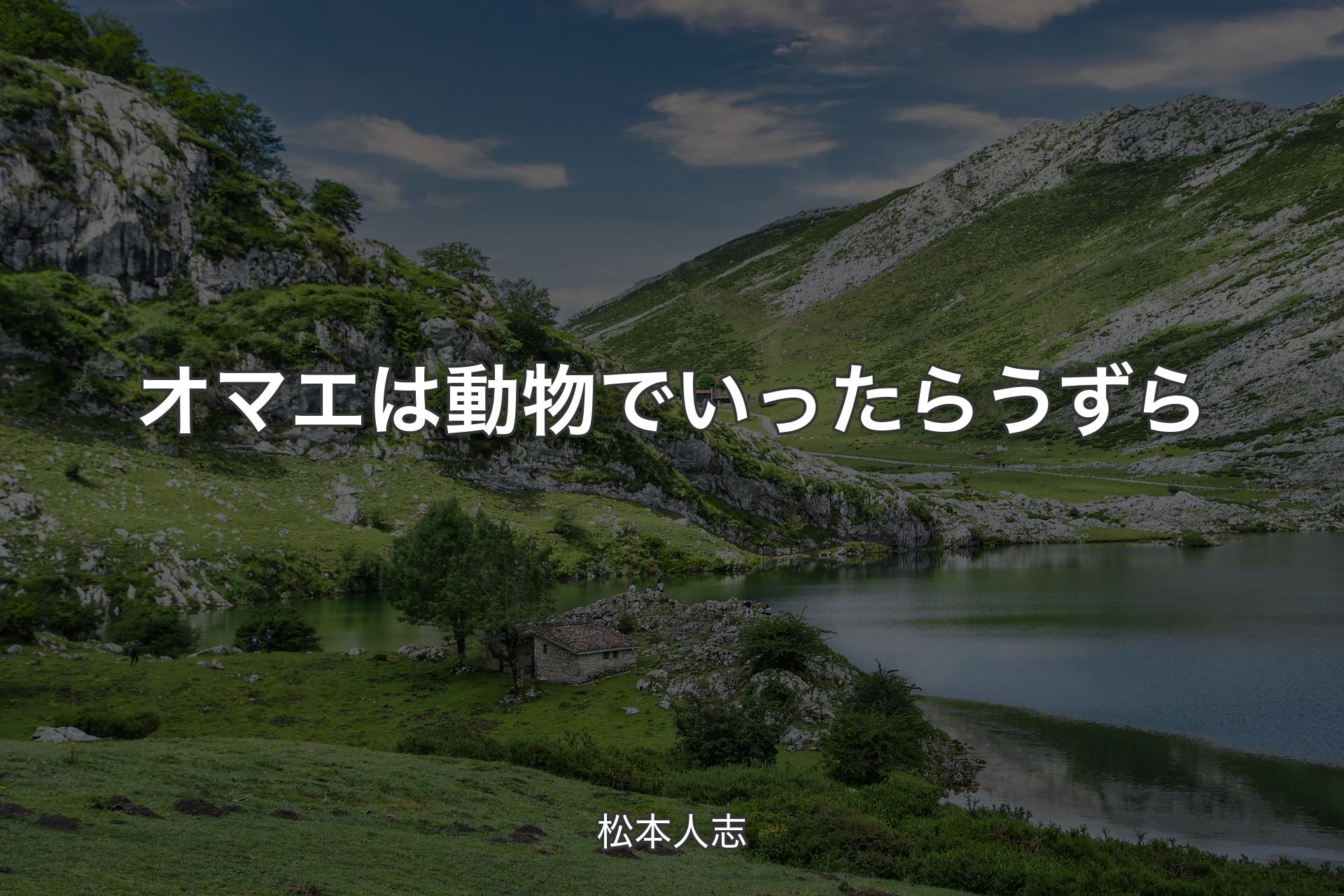 【背景1】オマエは動物でいったらうずら - 松本人志